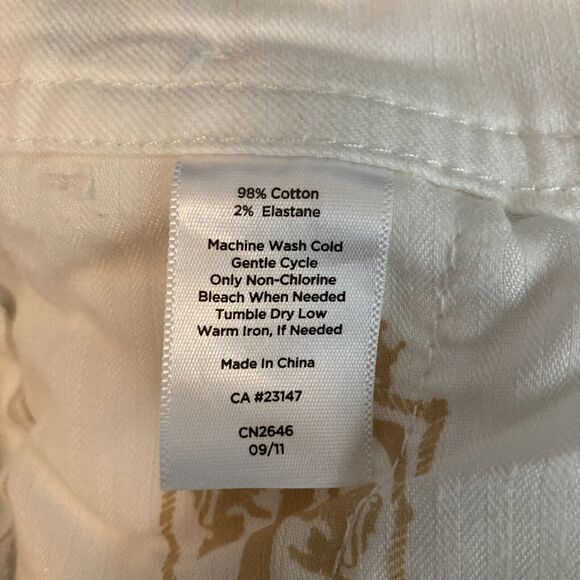 Talbots Jeans Womens Sz 8 White Side Zip Wide Leg Sailor Signature Pockets - Picture 8 of 12